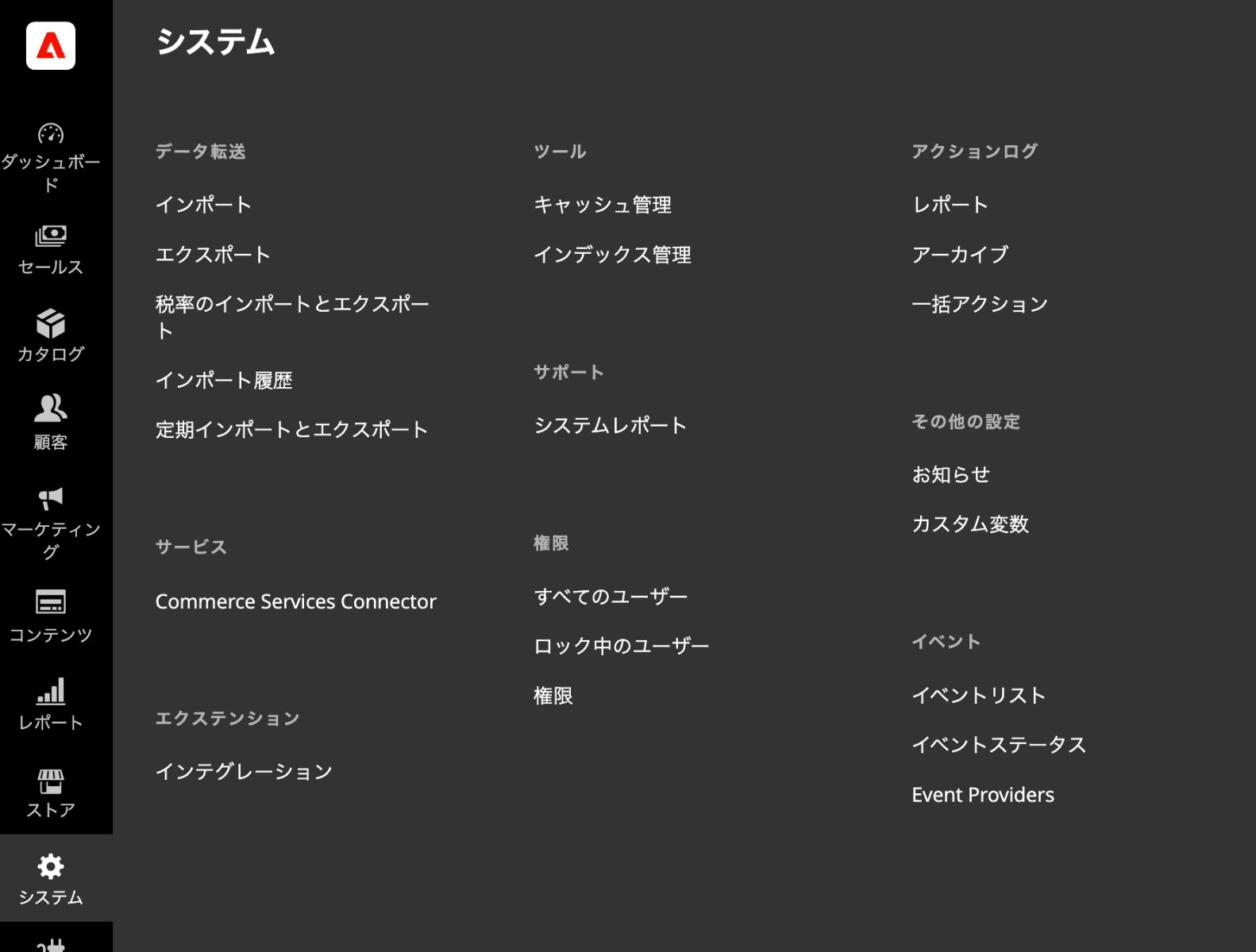 Adobe Commerce管理者アクションログ